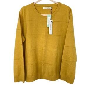 A7 Stitches & Stripes Bardi Textured Mustard Yellow Crewneck Pullover XXL NWT